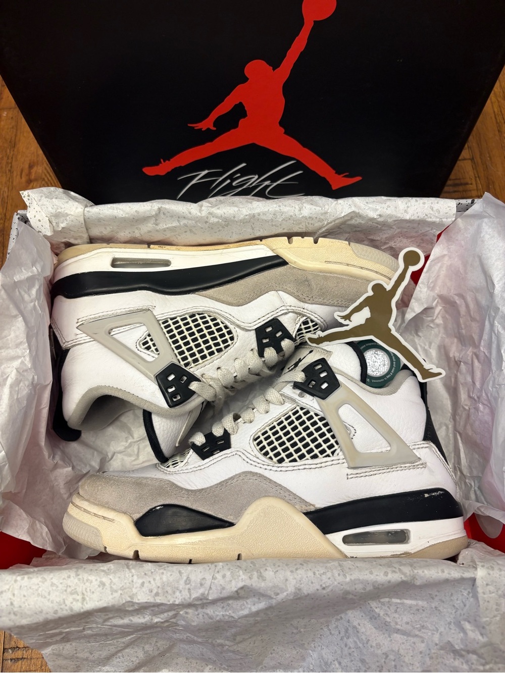 Air Jordan 4 Retro GS "Military Black" - Size 3.5Y / 5 to 5.5 Women’s - Picture 12 of 14
